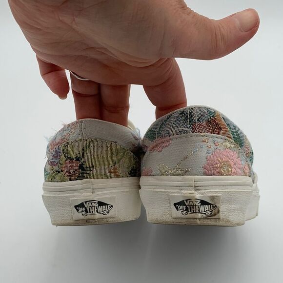 Vans Women's Floral Canvas Slip-On Sneakers - Pink and blue floral mixed media - Picture 10 of 12